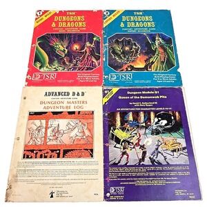 Dungeons & Dragons Basic Rules 1 1980 1st Printing + Expert, Log, & Module READ